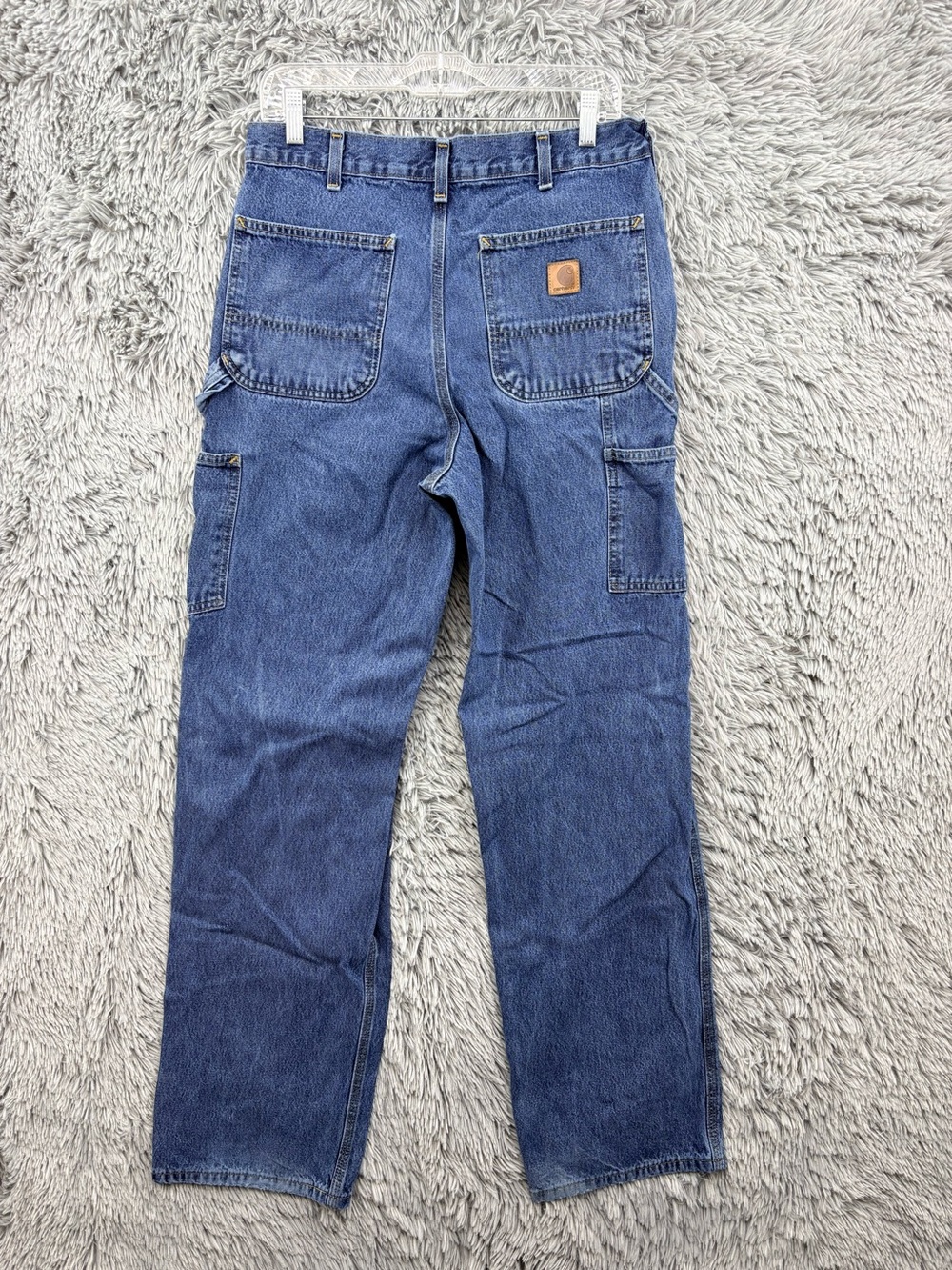 Carhartt Jeans Mens 32 Blue Loose Original Fit Carpenter Workwear Straight